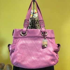 Makowski B Genuine Leather Bag Purple Lavender EUC